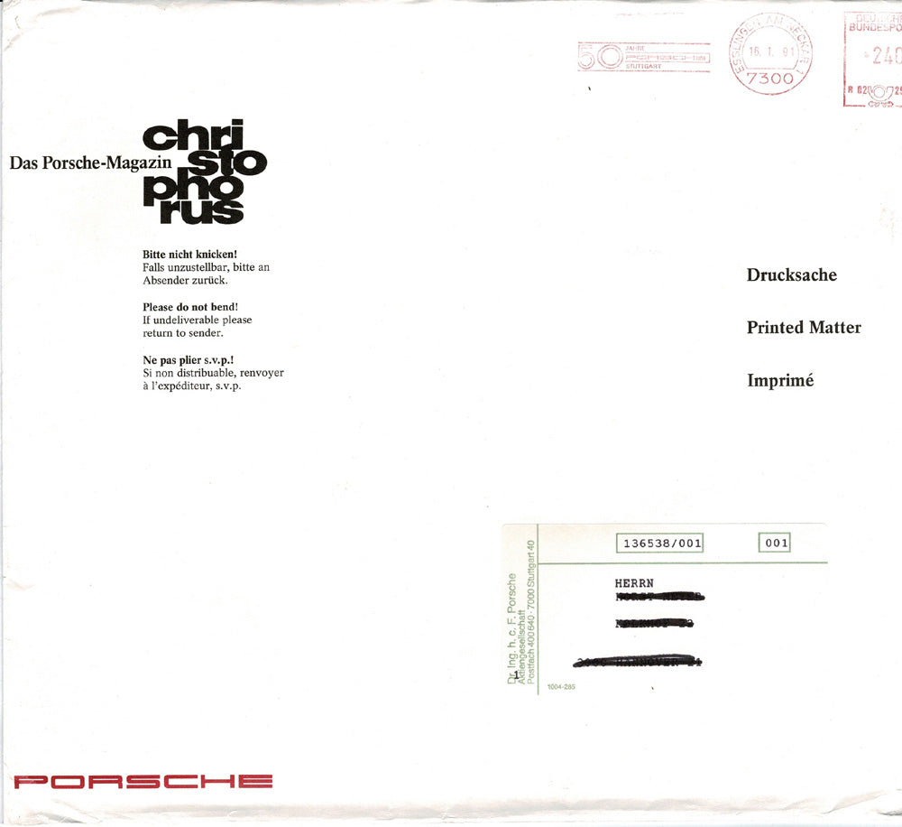 Porsche magazine Christophorus: No. 228, January 1991