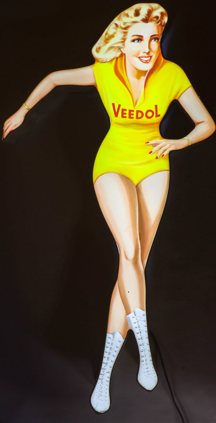 Veedol Pin Up Girl neon sign from the 1950s