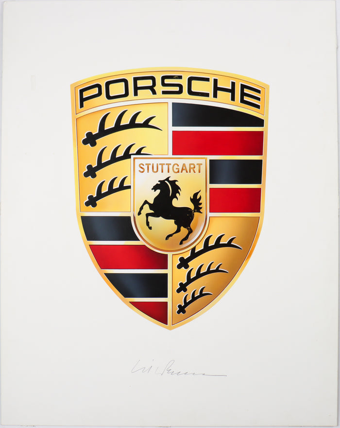 Originale Entwurfszeichnungen des Porsche Emblems 1990