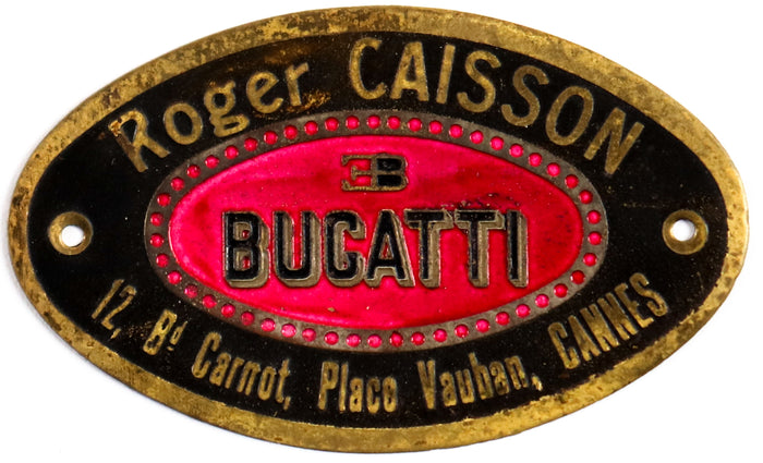 Bugatti Plakette 30er Jahre