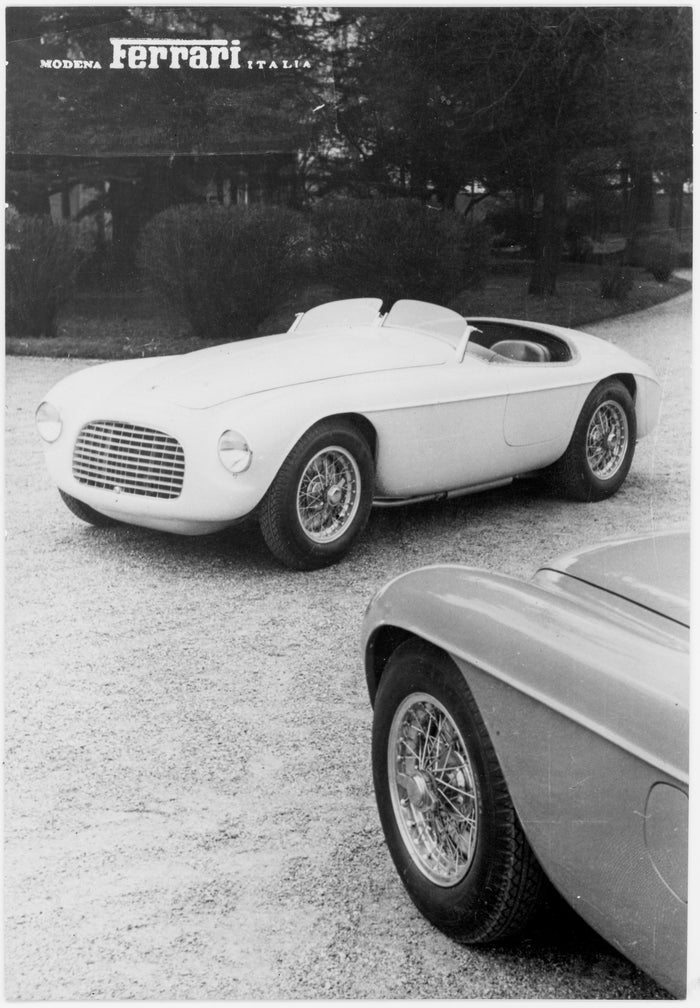 Werksfotopostkarte Modena Ferrari Italia Typ 166 MM