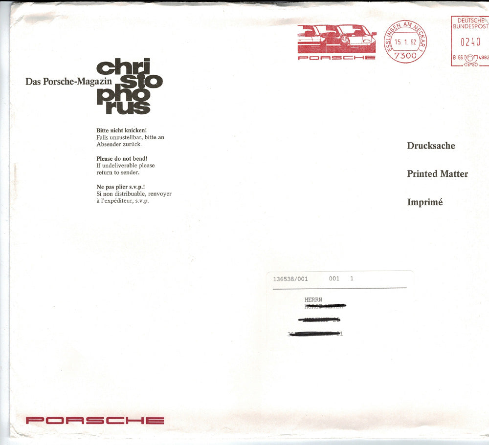 Porsche Zeitschrift Christophorus: Nr. 234, Januar 1992