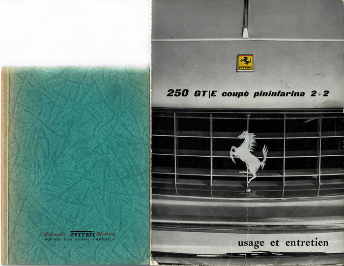 2-teilig Ferrari Betriebsanleitung 250 GT/E und Händlerverzeichnis von 1963