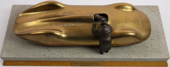Handgefertigte Bronze Skulptur "Auto Union Rekordwagen von 1934" von Jeff Gamble