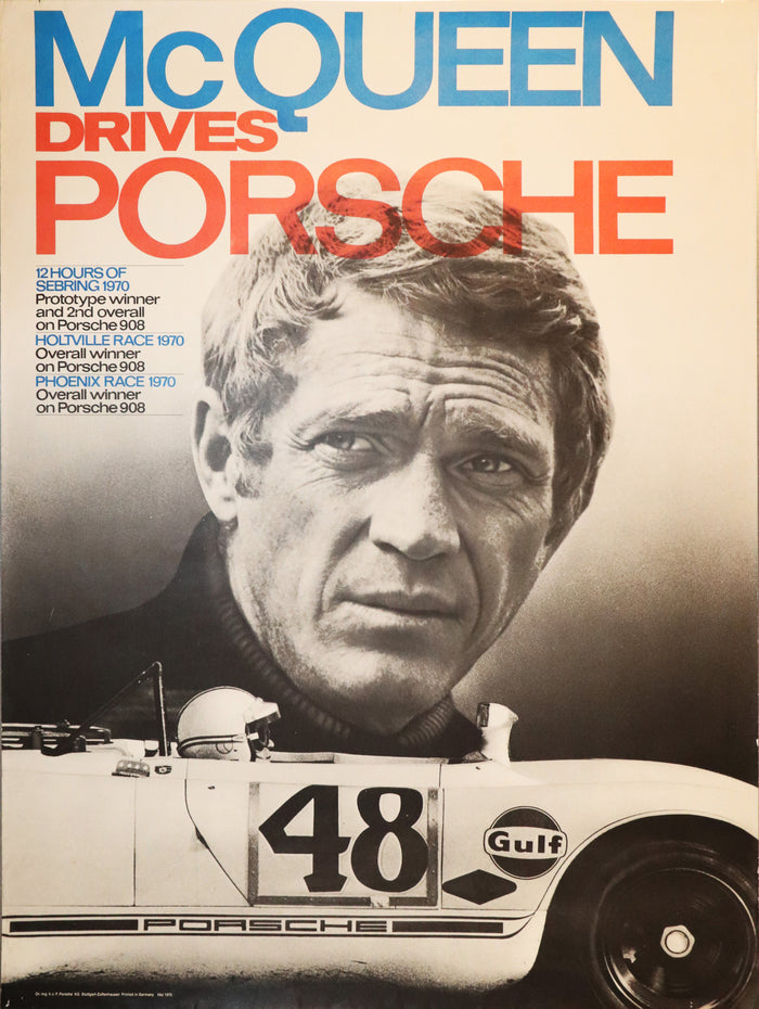 Poster "Mc Queen Drives Porsche" von 1970