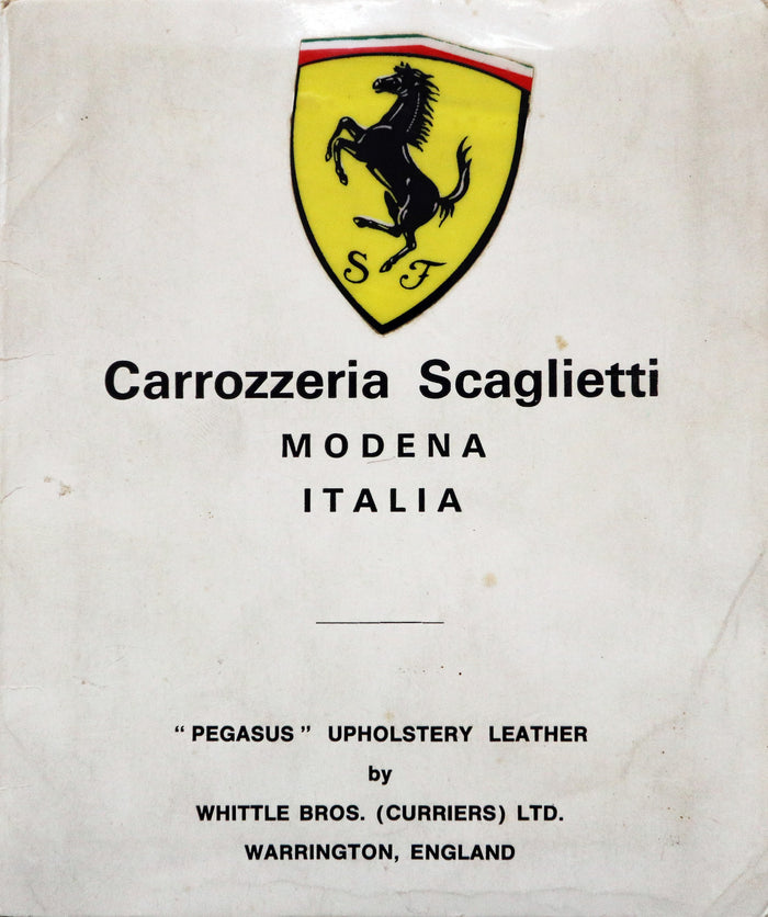 Ledermuster "Carrozzeria Scaglietti Modena Italia" 50er / 60er Jahre