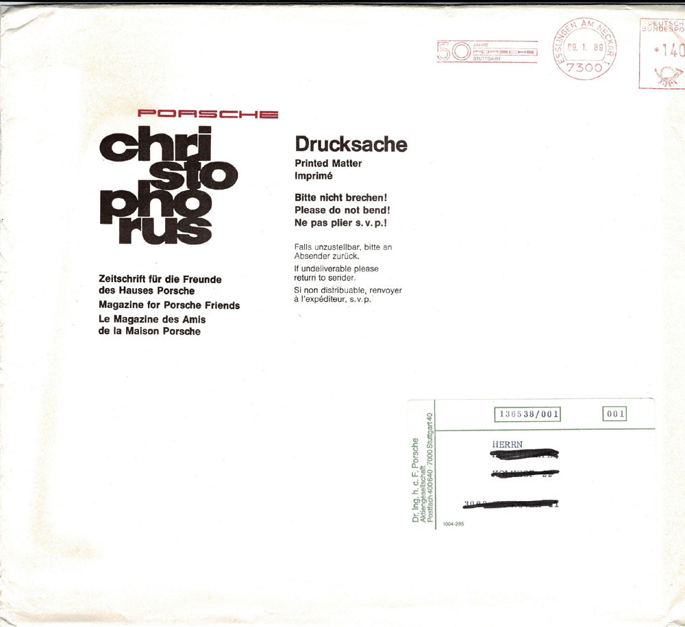 Porsche Zeitschrift Christophorus: Nr. 216, Januar 1989