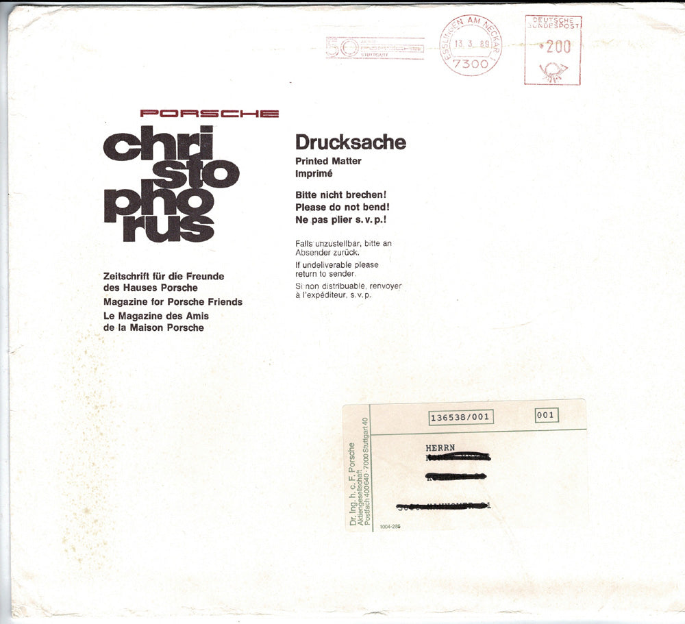 Porsche Zeitschrift Christophorus: Nr. 217, März 1989