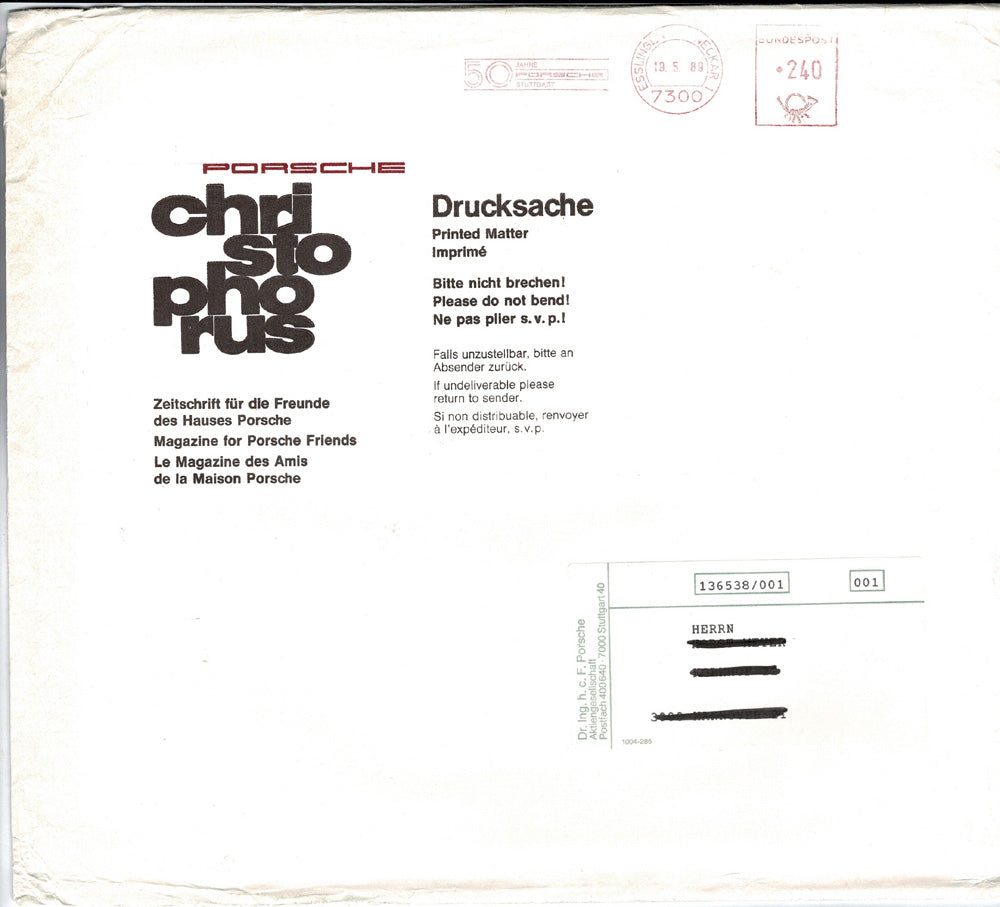 Porsche Zeitschrift Christophorus: Nr. 218, Mai 1989