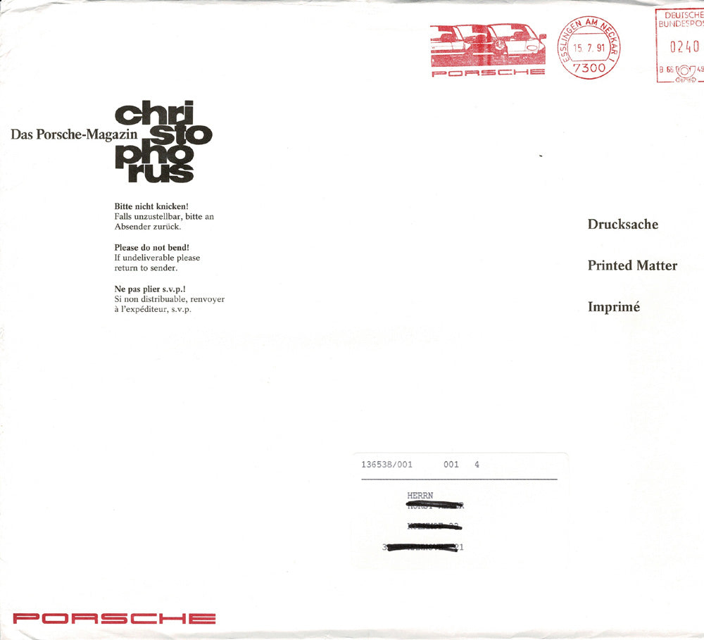 Porsche Zeitschrift Christophorus: Nr. 231, Juli 1991