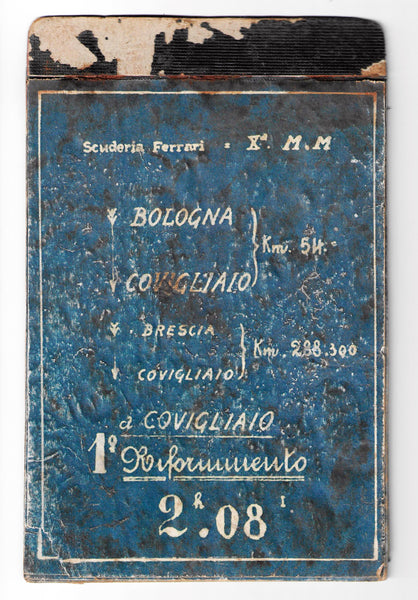 Original Roadbook of the Scuderia Ferrari at the victorious Mille Migl ...