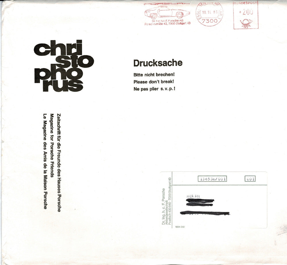 Porsche Zeitschrift Christophorus: Nr. 185, November 1983