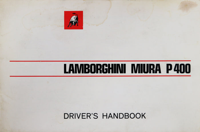 Lamborghini Betriebsanleitung Miura Typ P400 aus den 60er Jahren