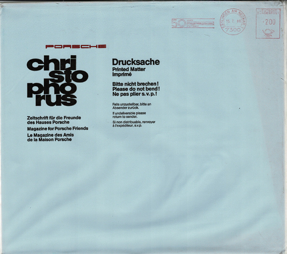 Porsche Zeitschrift Christophorus: Nr. 201, Juli 1986