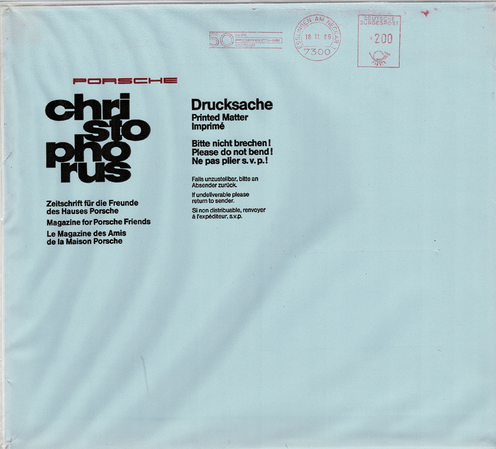 Porsche Zeitschrift Christophorus: Nr. 203, November 1986
