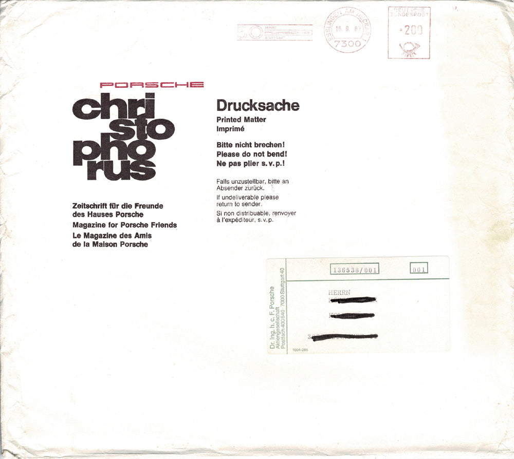 Porsche Zeitschrift Christophorus: Nr. 208, September 1987