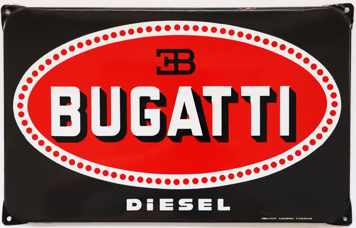 Emailleschild Bugatti Diesel