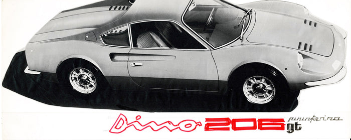 Original Entwurf von Ferrari für das Prospekt Dino 206 GT