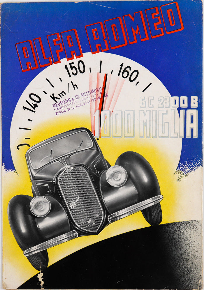 Faltprospekt Alfa Romeo 6C 2300 B Mille Miglia von 1937