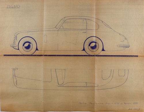 Blaupause "Berlina Panoramica Ferrari 1100" von Zagato 1954