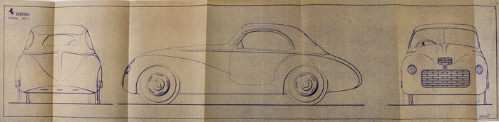 Blaupause "Vettura 125 C" von ca 1946