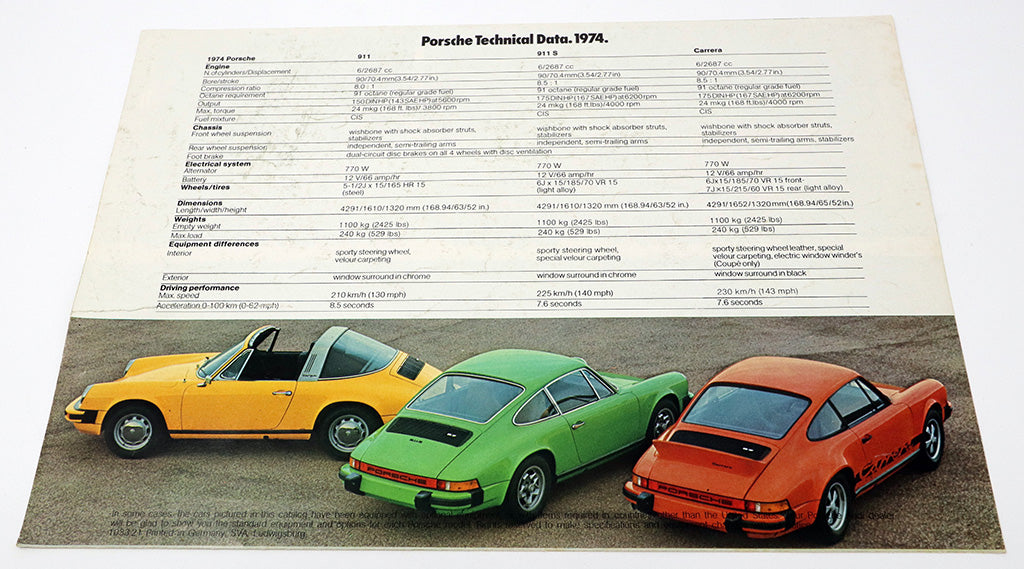 Prospekt Porsche Modelle 1974