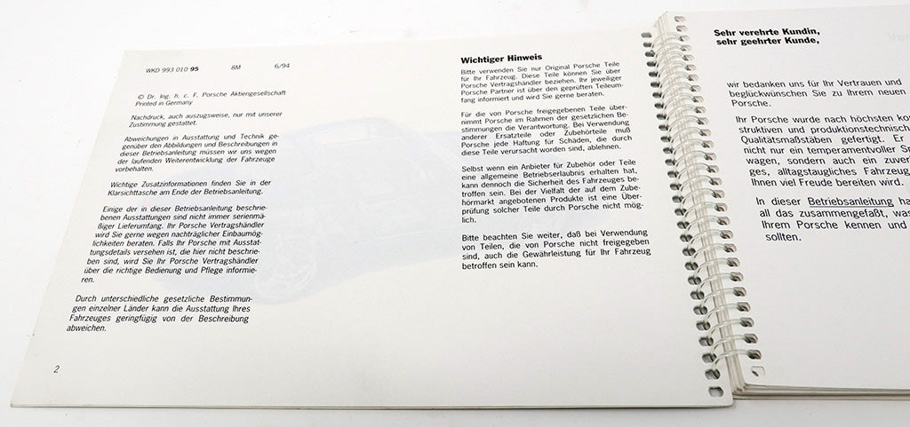 Betriebsanleitung Porsche 911 Carrera