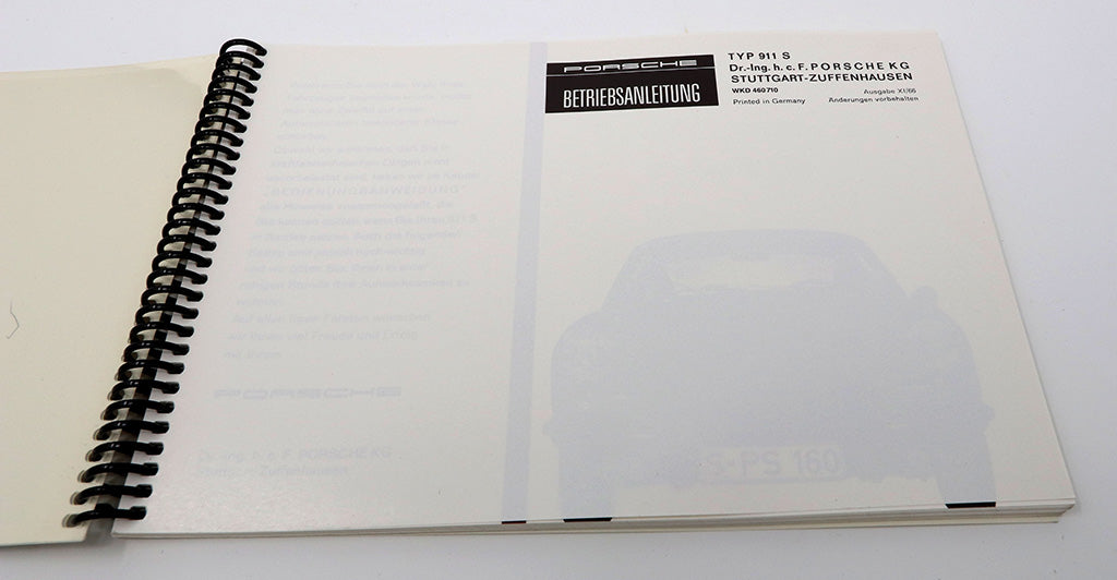 Betriebsanleitung Porsche 911 S von 1966