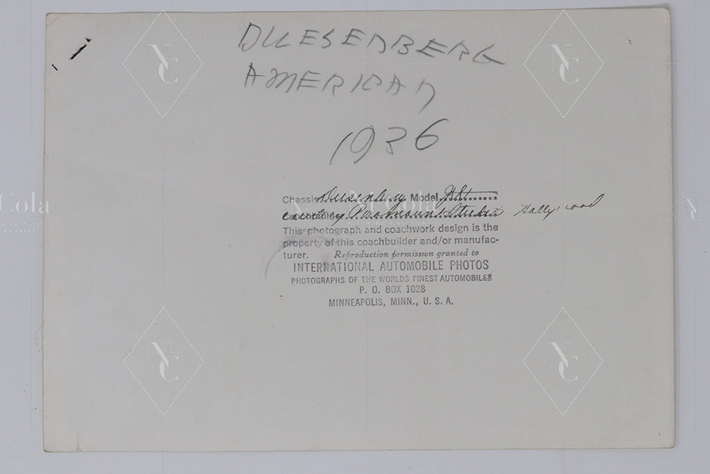 Original Pressefoto Düsenberg SJ Roadster von 1936